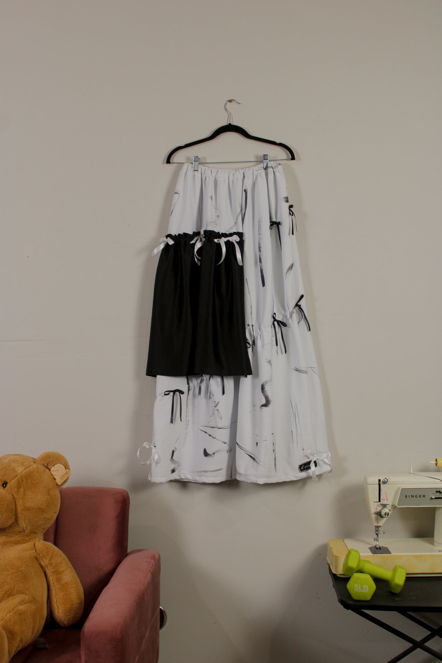 "Checkmate" Multi-Layered Gathered Bow Skirt