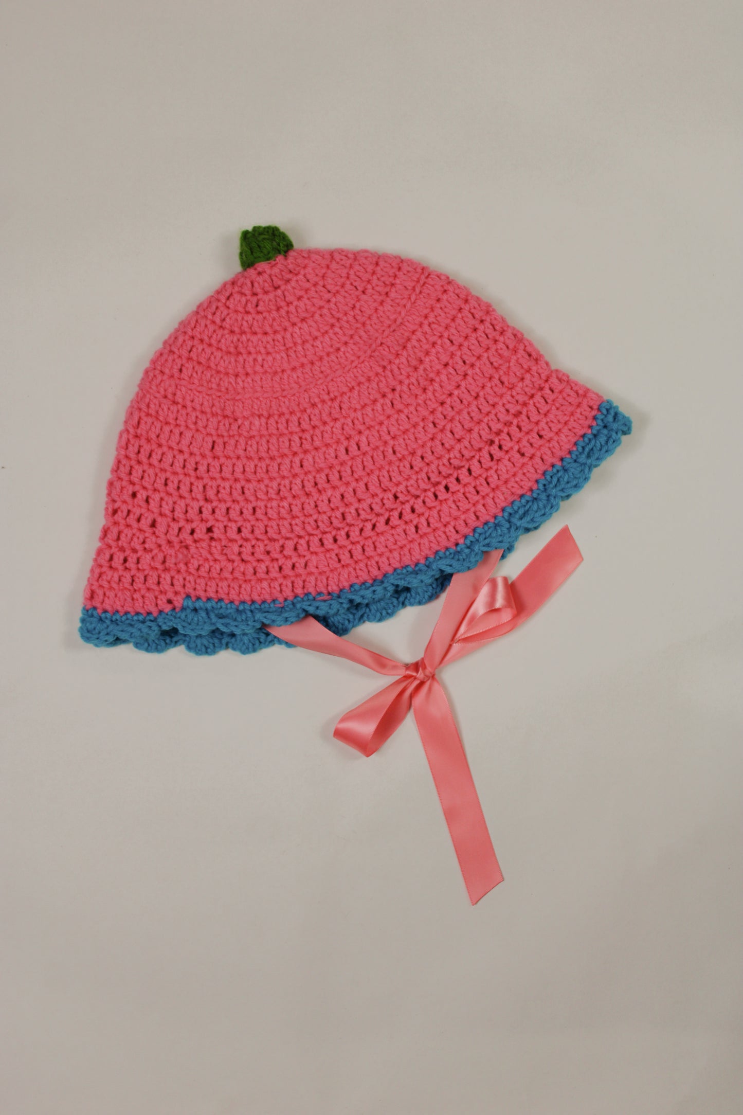 "Little Lamb" Crocheted Sailor/Bucket Hat in "Candy Store" (2-Ways to Wear)