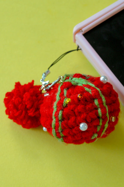 Tomato Pin Cushion Crocheted Bag & Phone Charm
