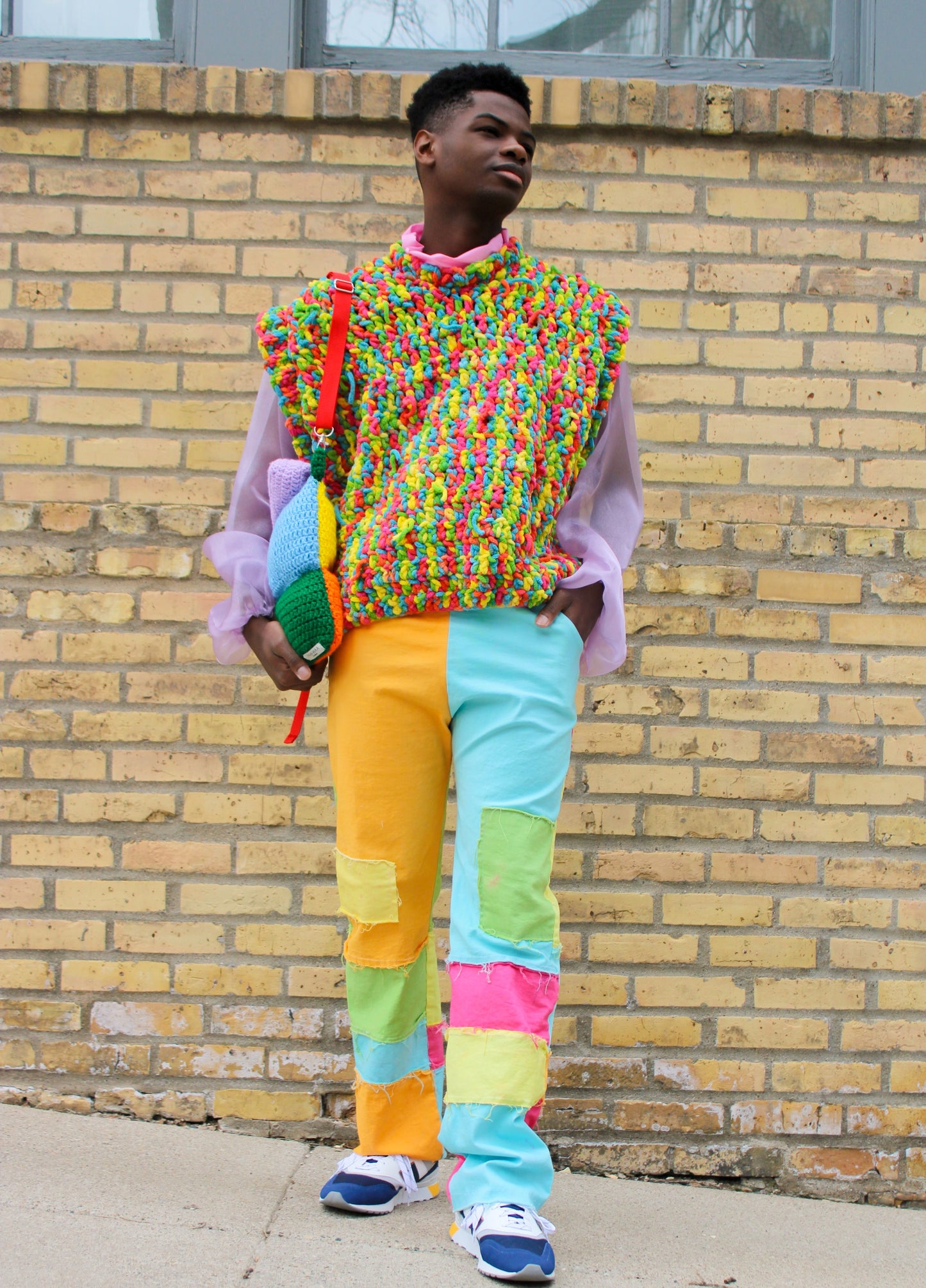 “ Cereal” Oversized Crocheted Shirt
