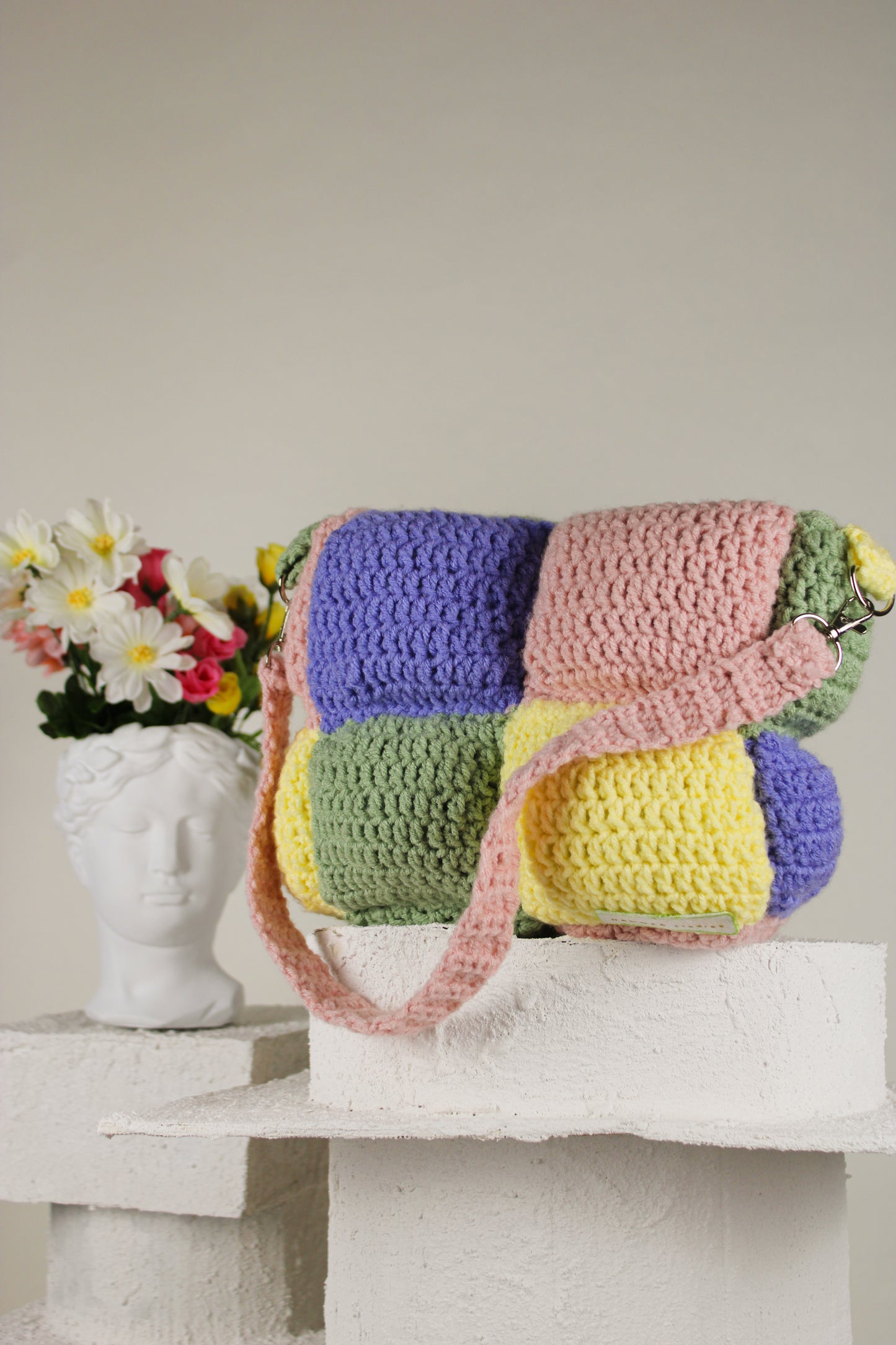 “Soft Life” Mimi Color-blocked Mini Pillow Bag