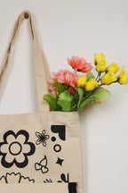 “Mariam” Front Pocket Canvas Tote Bag
