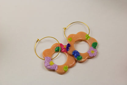 “Lady” Flower Hoop Earrings