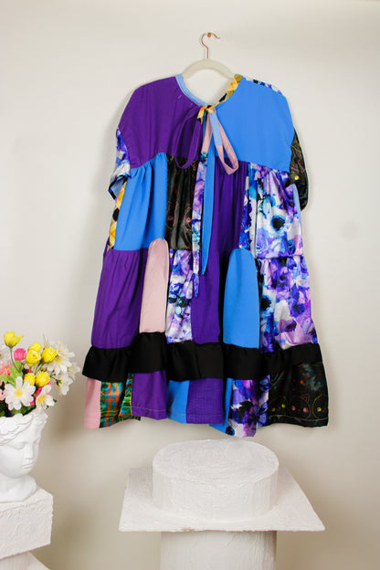 “April” Ruffled Patchwork Sundress