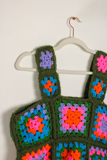 “Spruce” Crocheted Granny Square Top