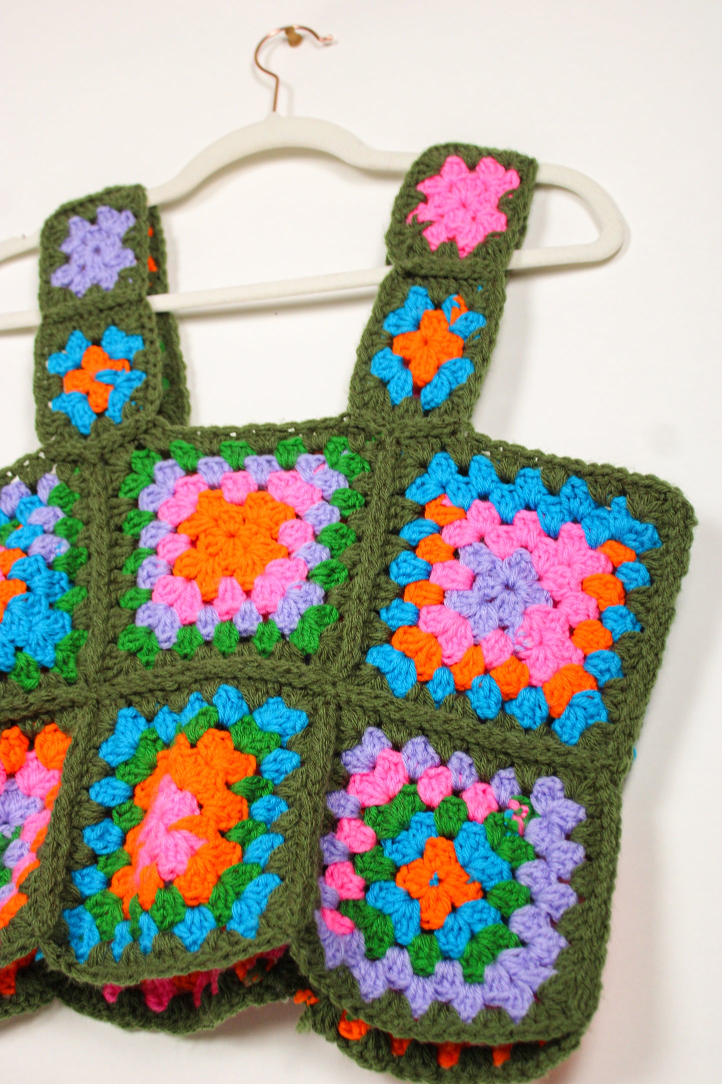 “Spruce” Crocheted Granny Square Top