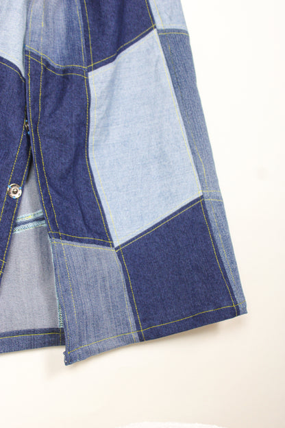 “My-My” Patchwork Denim Align Skirt