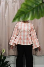 Pink Gingham Tie Top - HAWWAA Studios