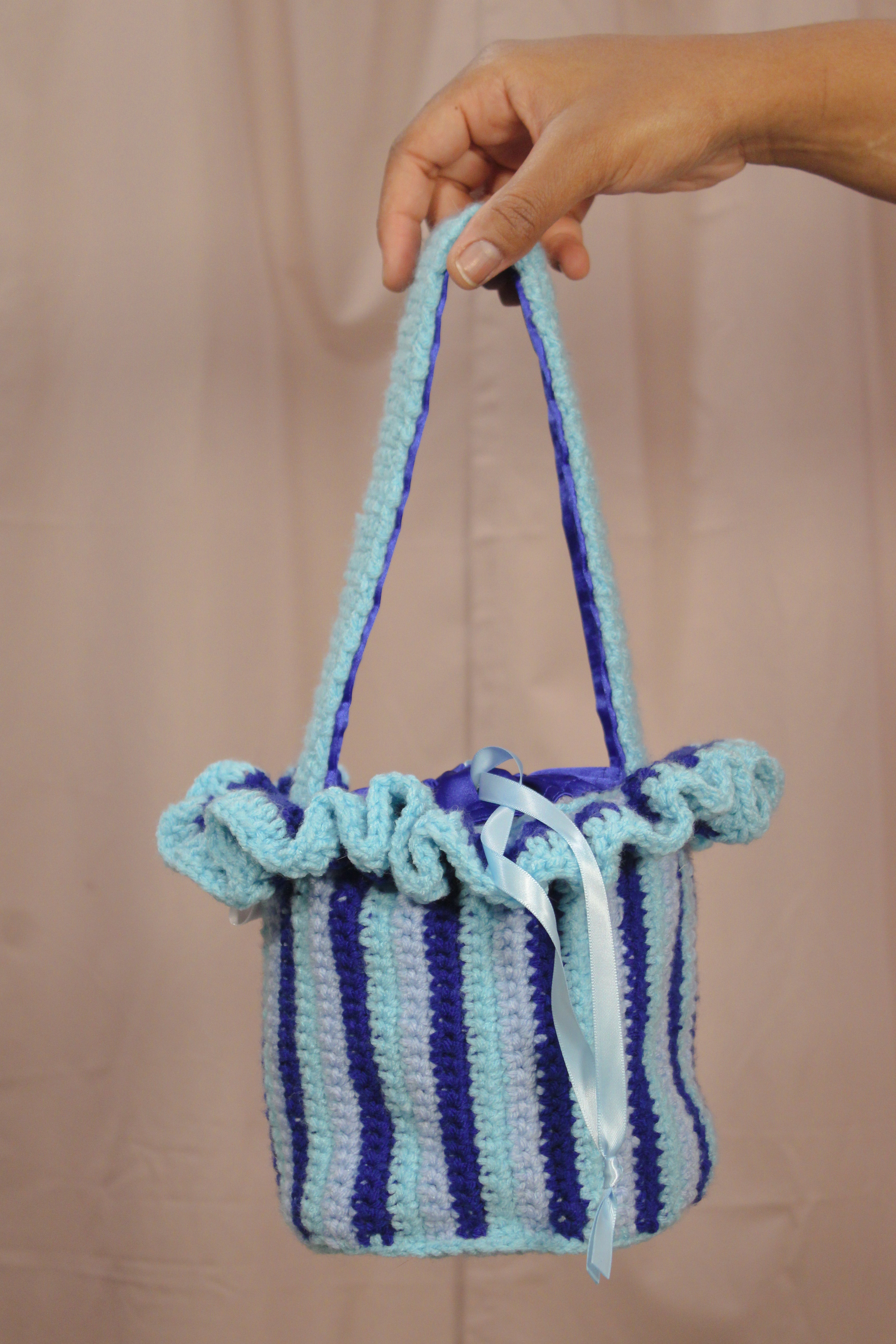 Market Bucket Bag - Blue Stripe - HAWWAA Studios
