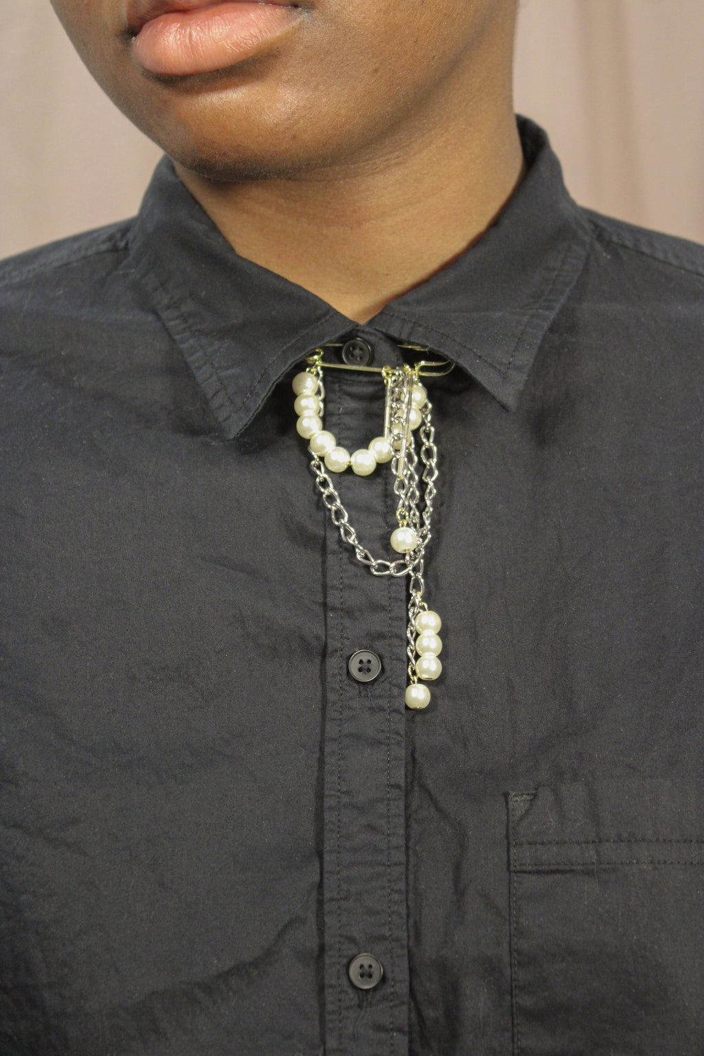 Ivory Safety Pin Brooch - HAWWAA Studios