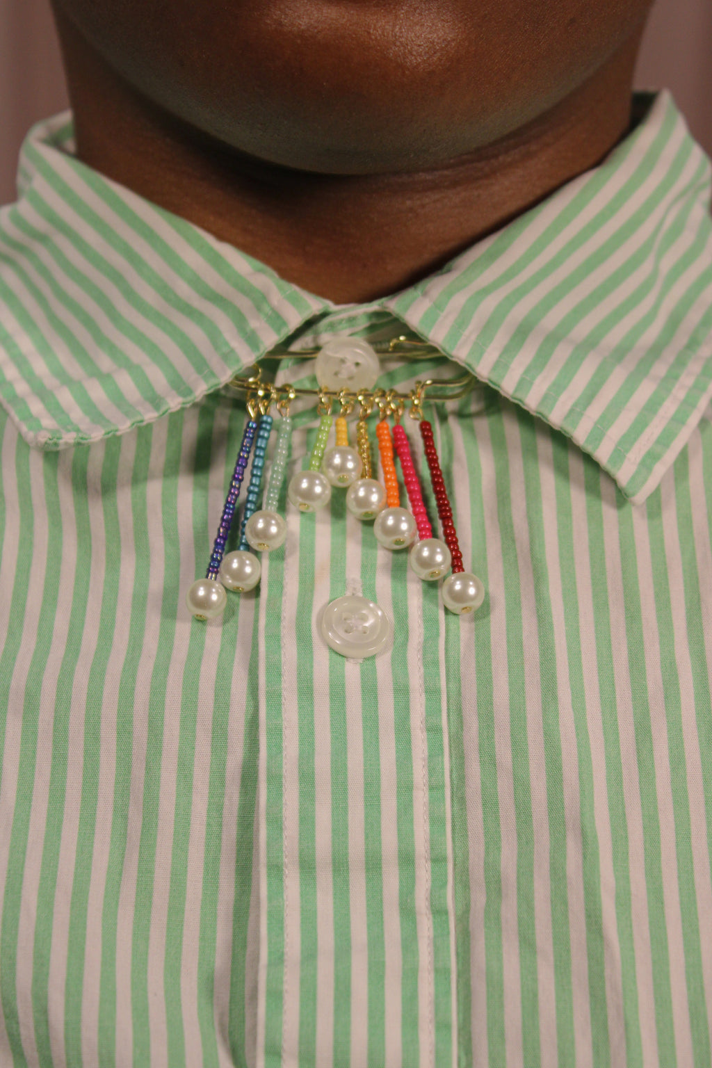 Rainbow Safety Pin Brooch - HAWWAA Studios