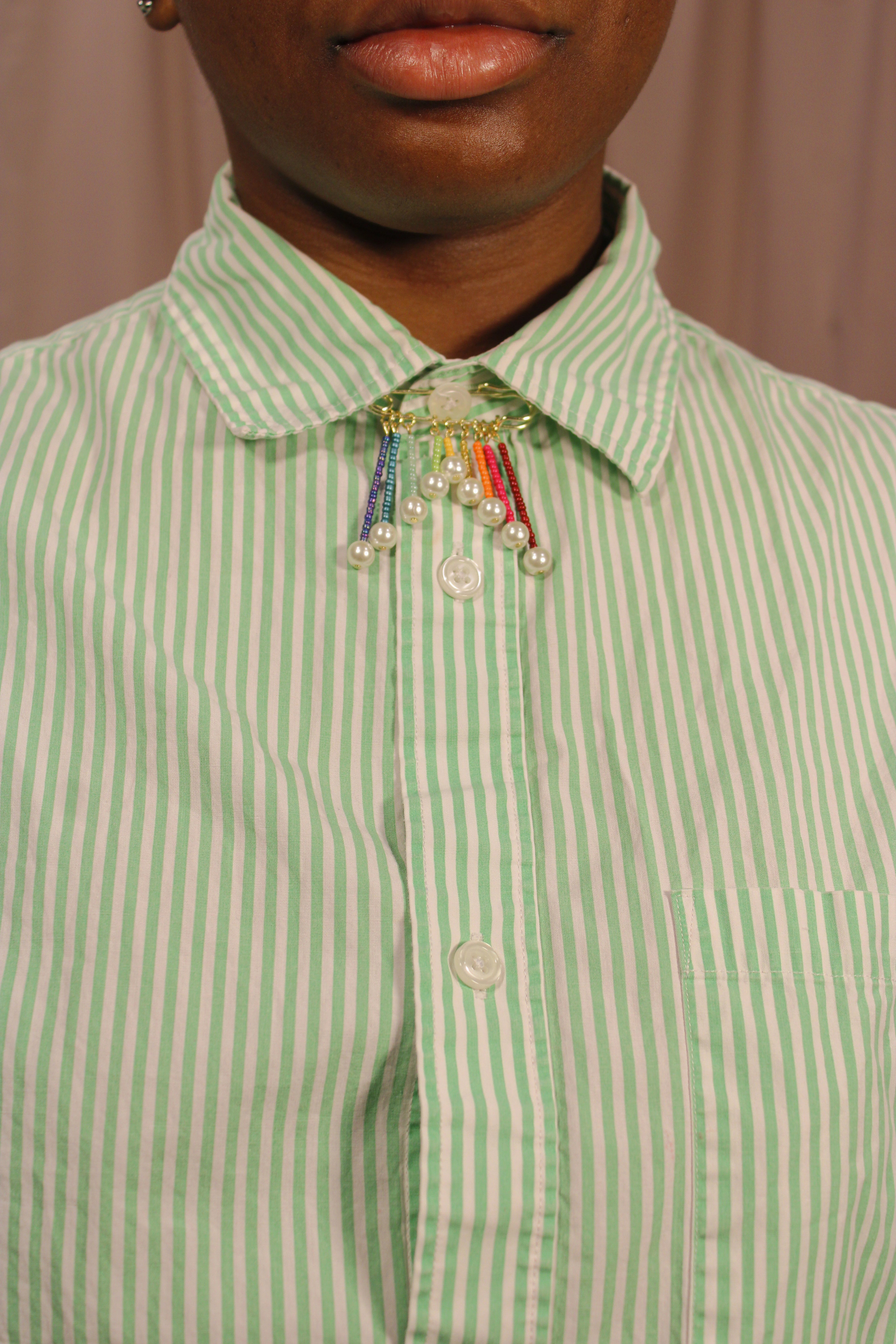 Rainbow Safety Pin Brooch - HAWWAA Studios
