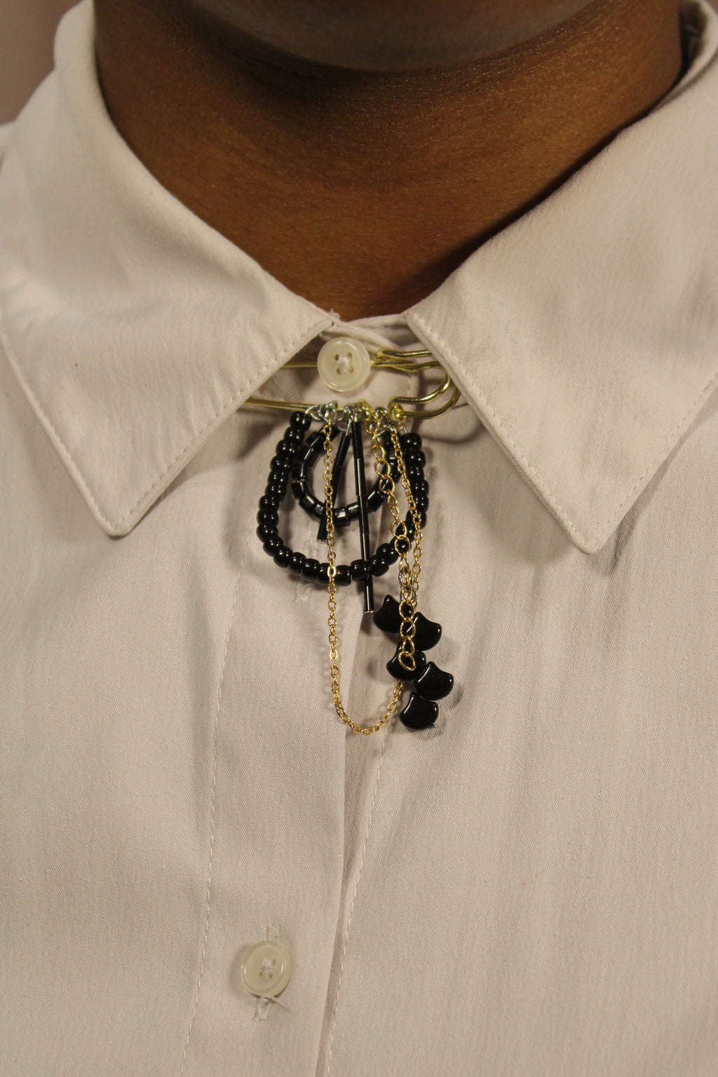 Ebony Safety Pin Brooch - HAWWAA Studios