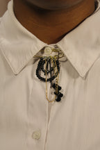 Ebony Safety Pin Brooch - HAWWAA Studios