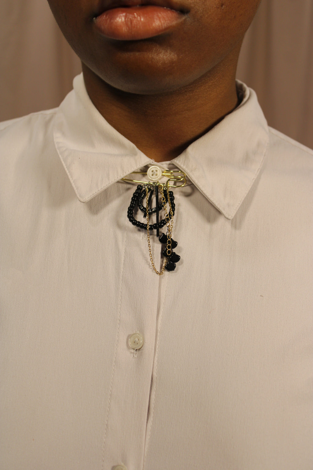 Ebony Safety Pin Brooch - HAWWAA Studios