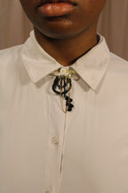 Ebony Safety Pin Brooch - HAWWAA Studios