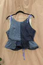 Blocked Denim Corset Top - HAWWAA Studios