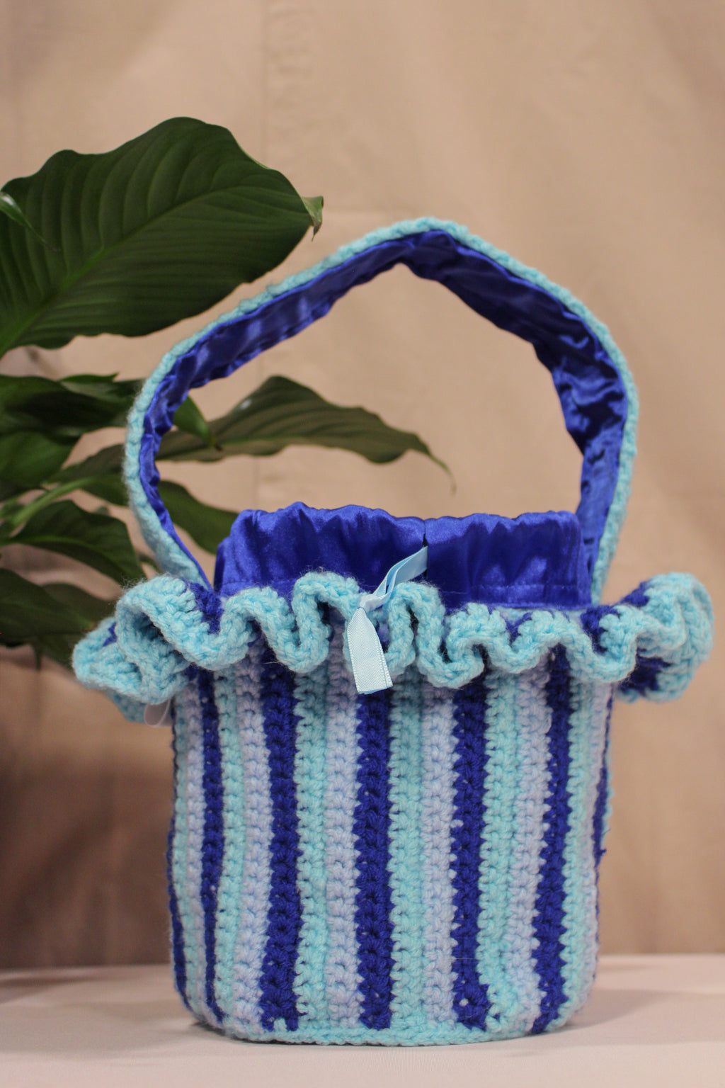 Market Bucket Bag - Blue Stripe - HAWWAA Studios