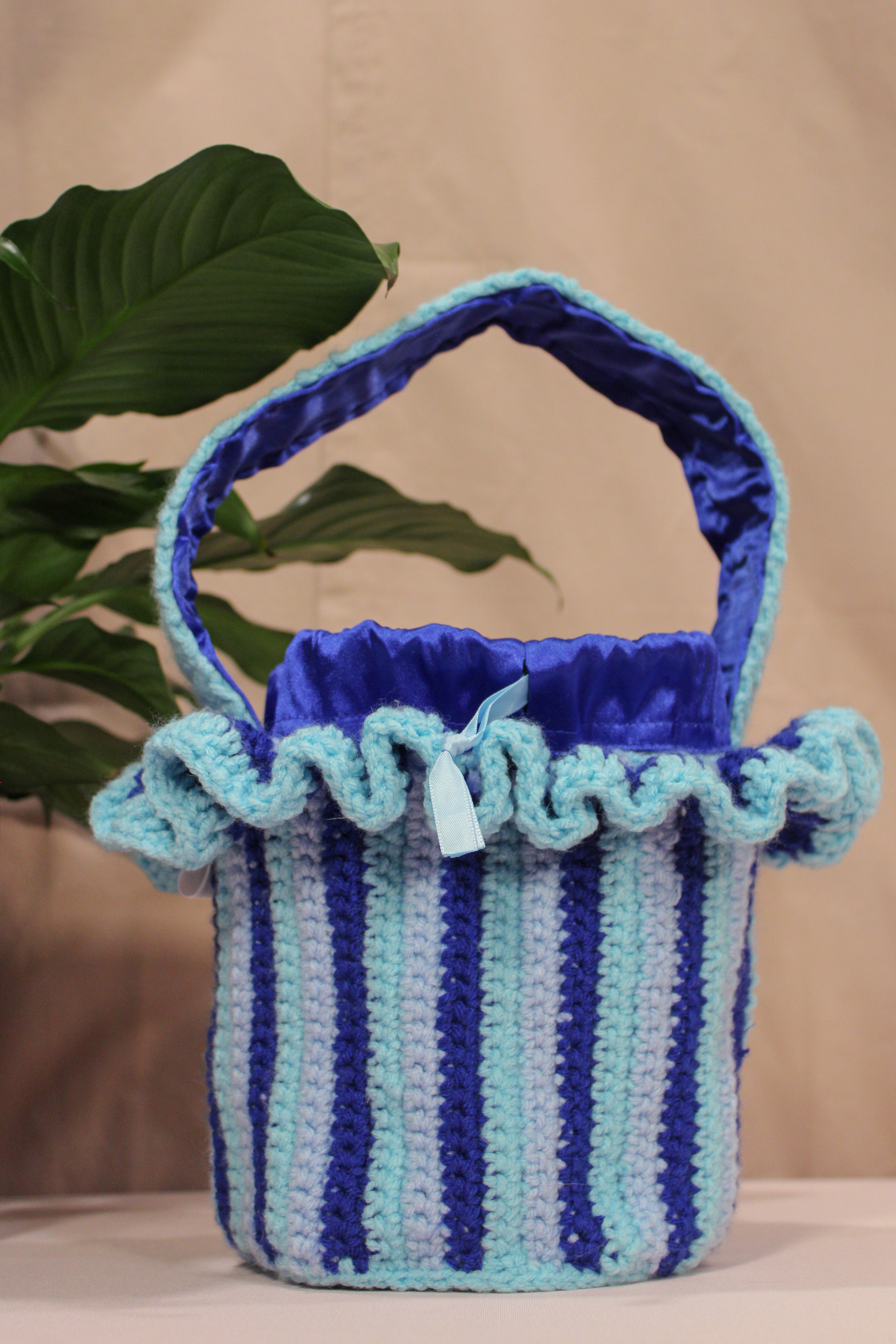 Market Bucket Bag - Blue Stripe - HAWWAA Studios