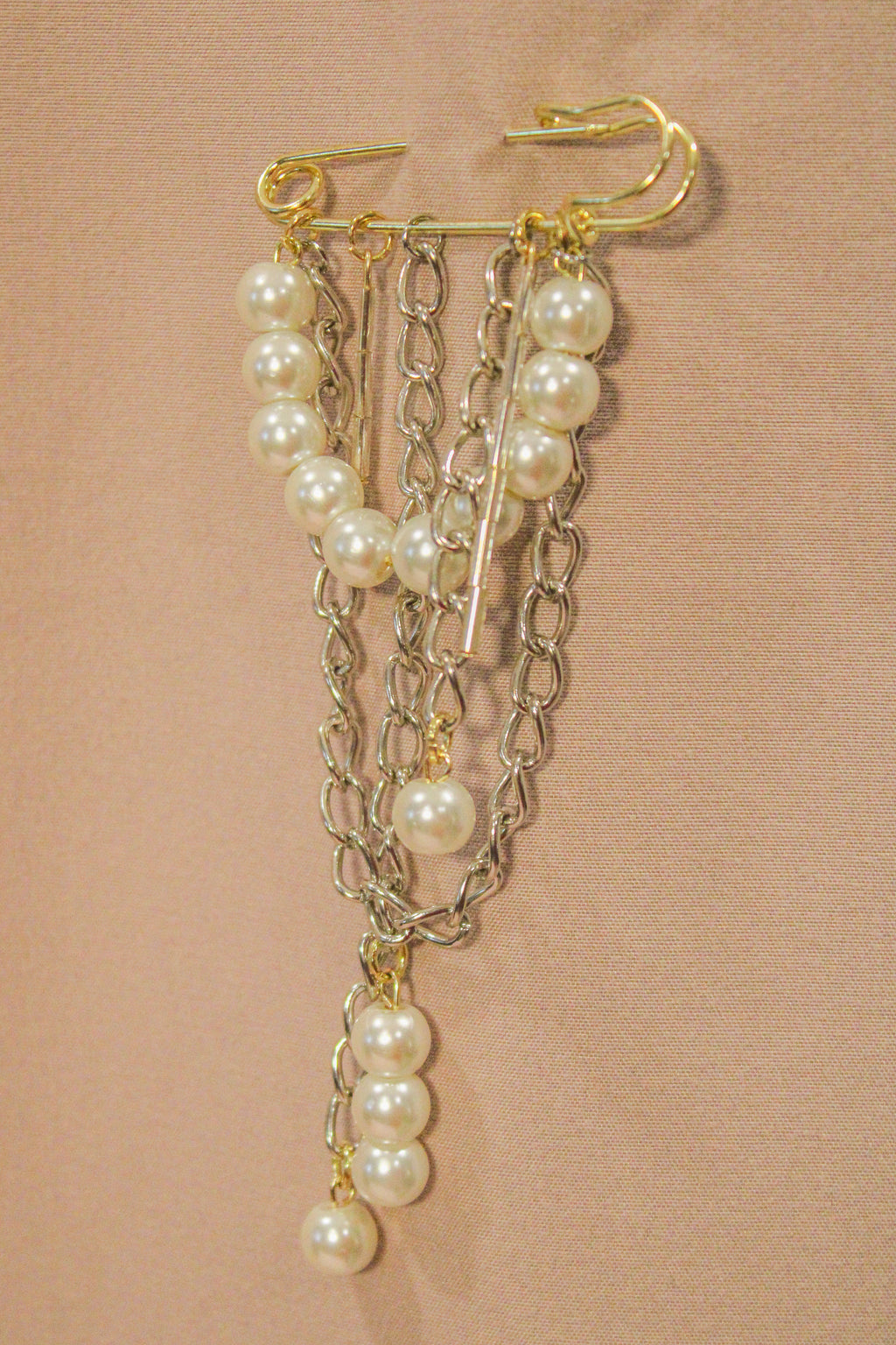 Ivory Safety Pin Brooch - HAWWAA Studios