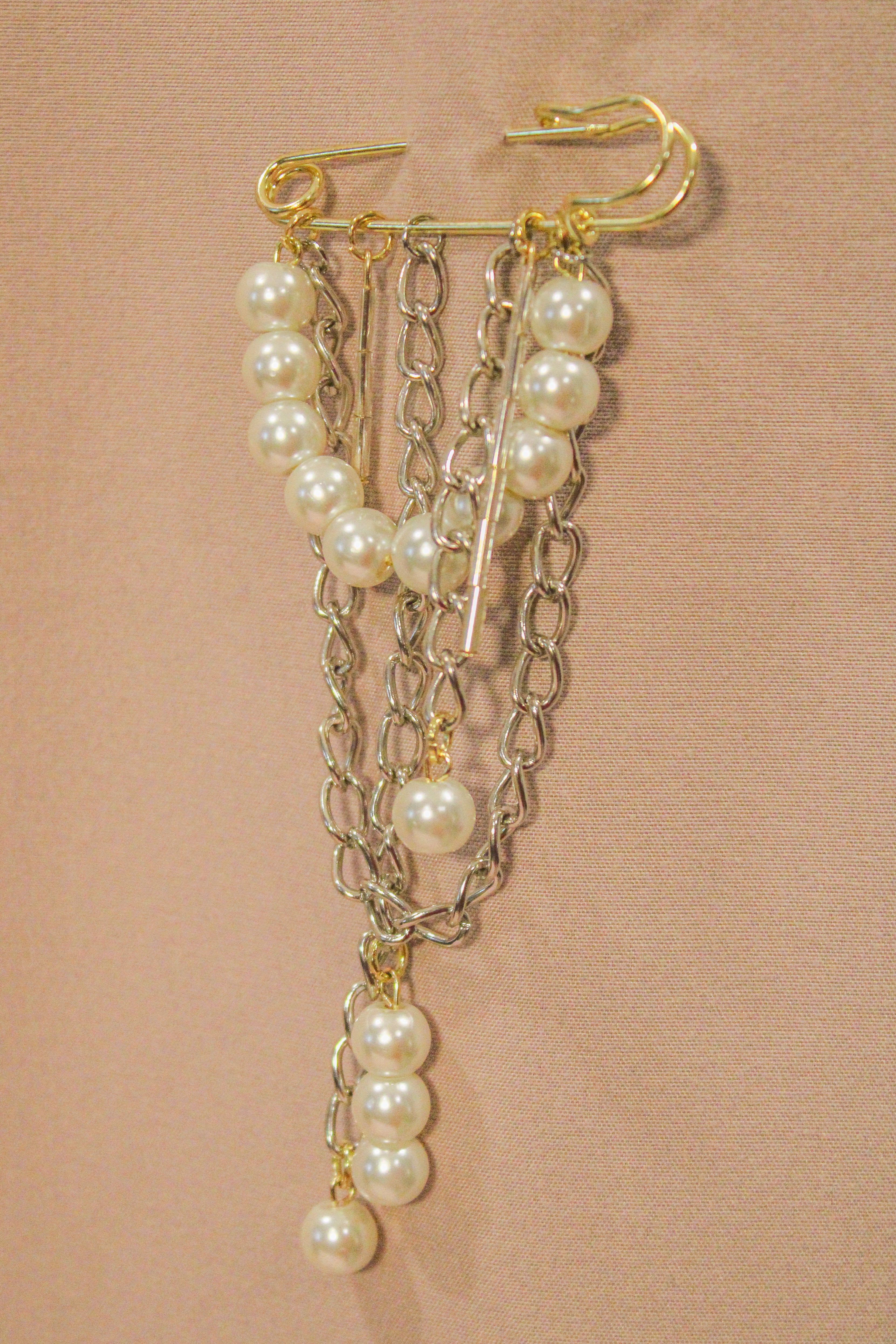 Ivory Safety Pin Brooch - HAWWAA Studios