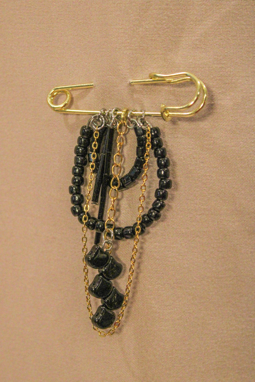 Ebony Safety Pin Brooch - HAWWAA Studios