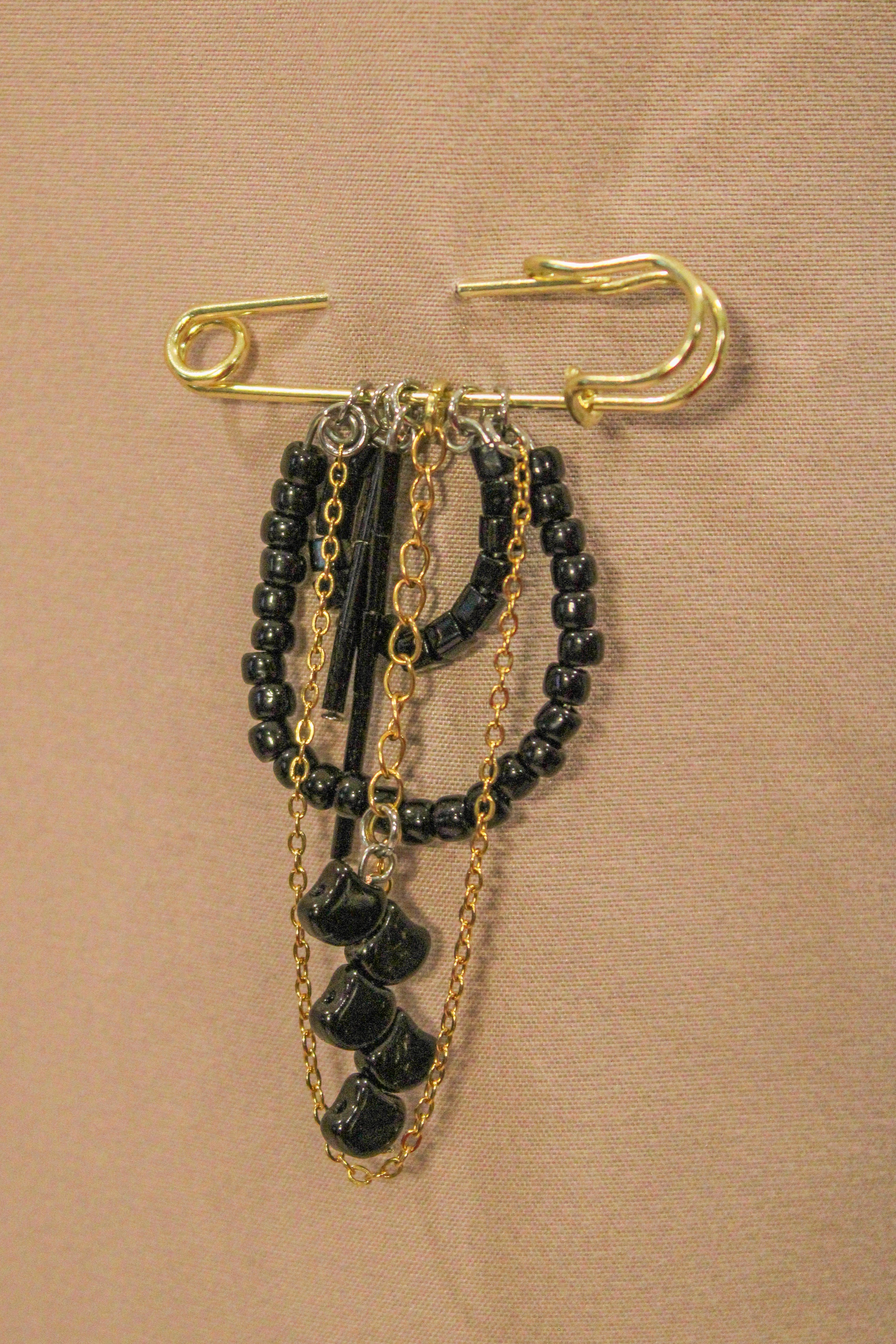 Ebony Safety Pin Brooch - HAWWAA Studios