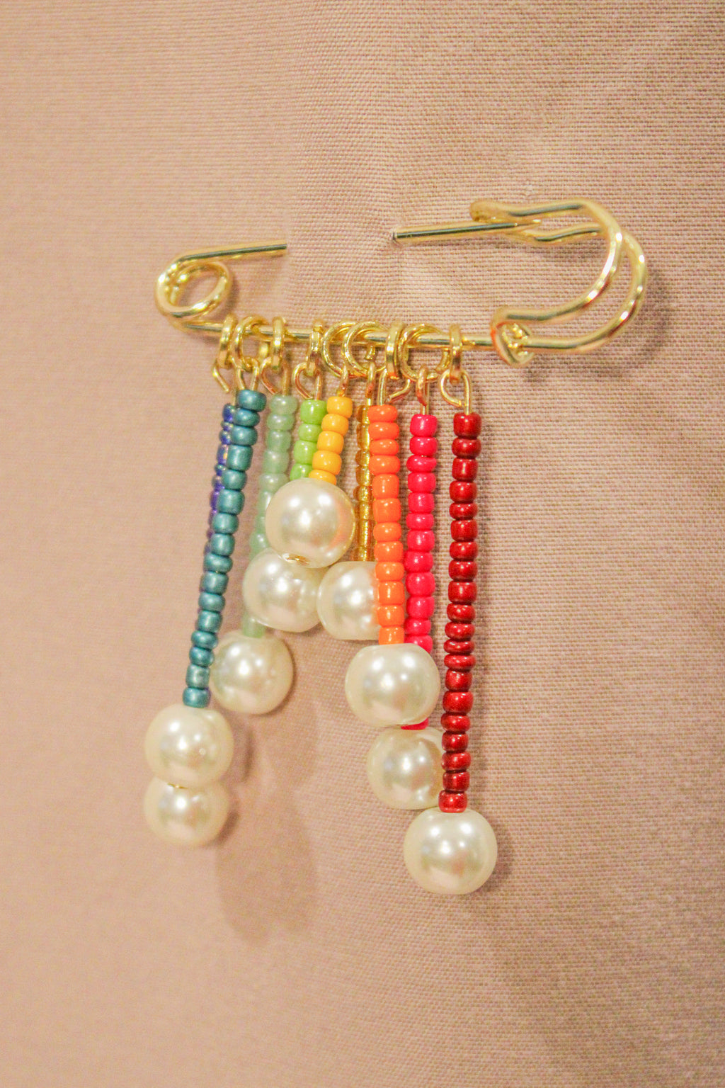 Rainbow Safety Pin Brooch - HAWWAA Studios