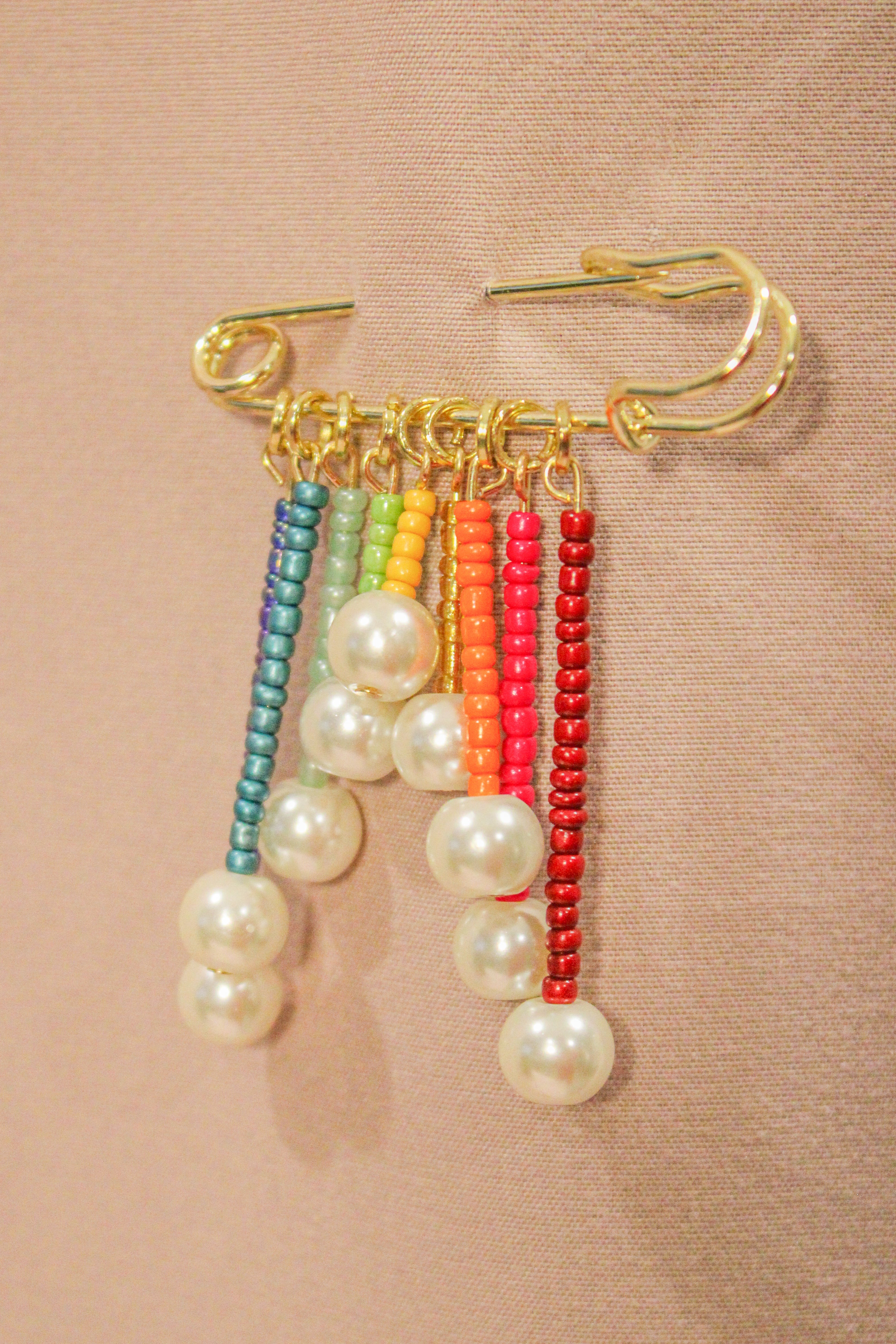 Rainbow Safety Pin Brooch - HAWWAA Studios