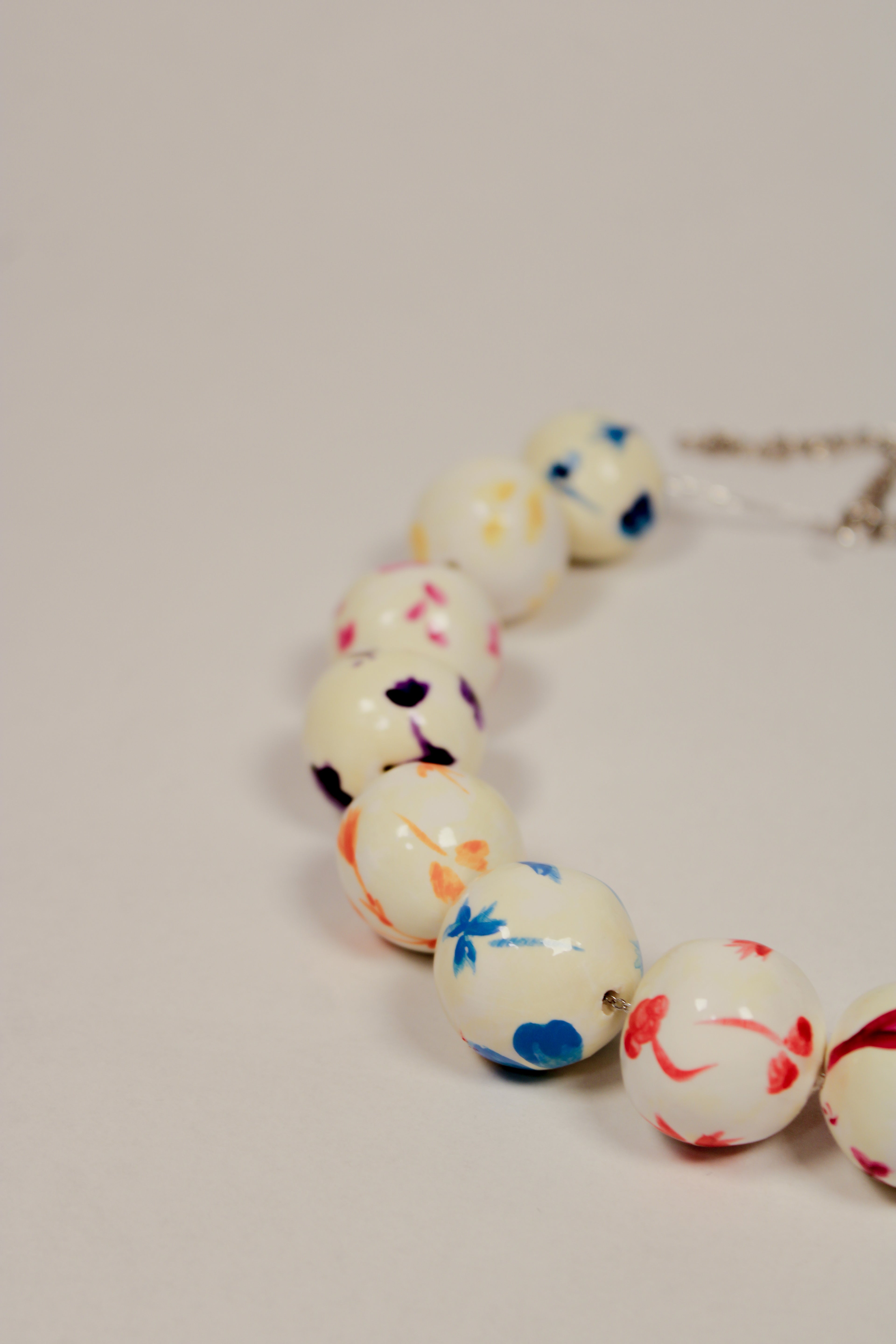 Toile de Jouy Beaded Necklace - HAWWAA Studios