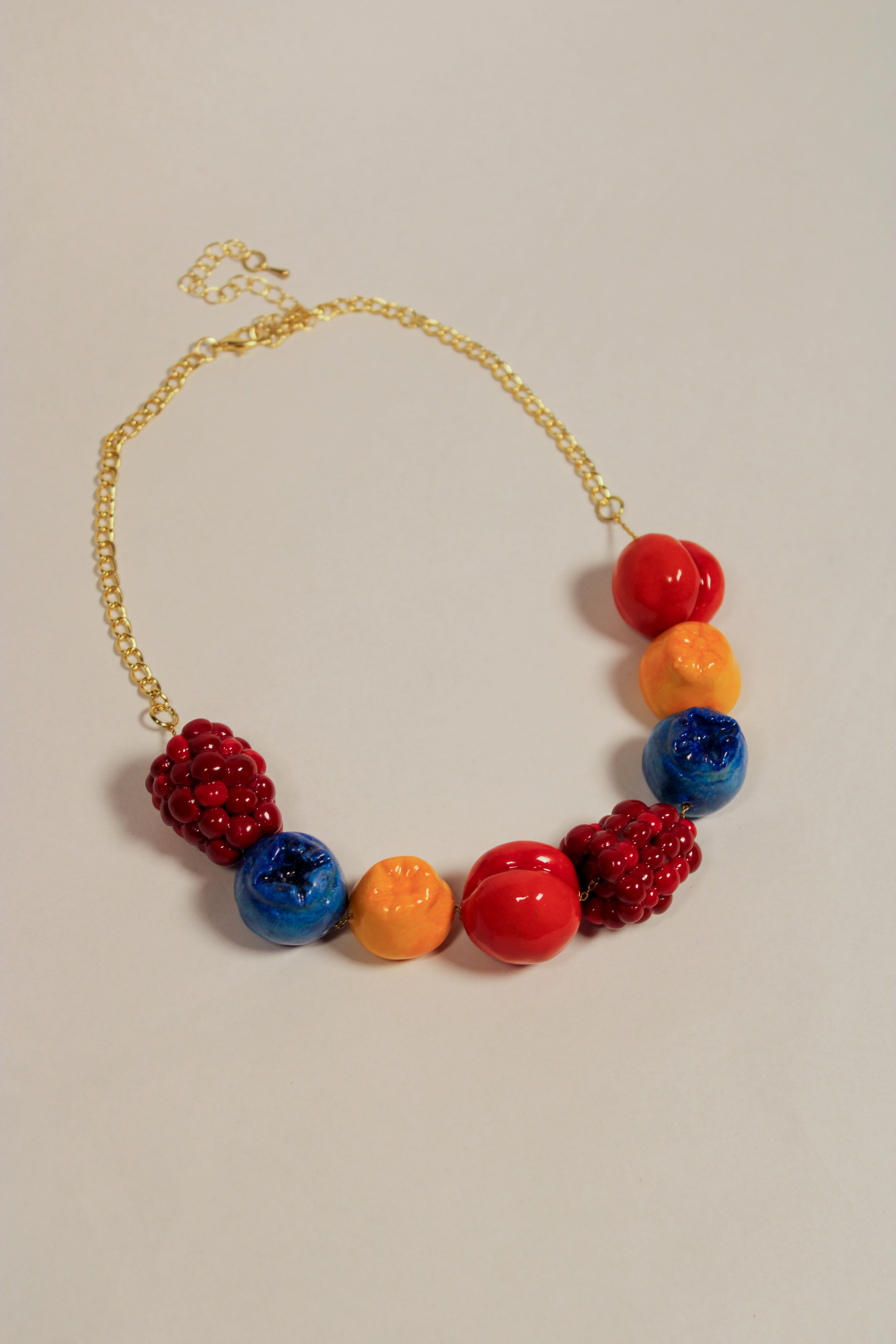"Nature's Juice" Beaded Fruit Necklace - HAWWAA Studios