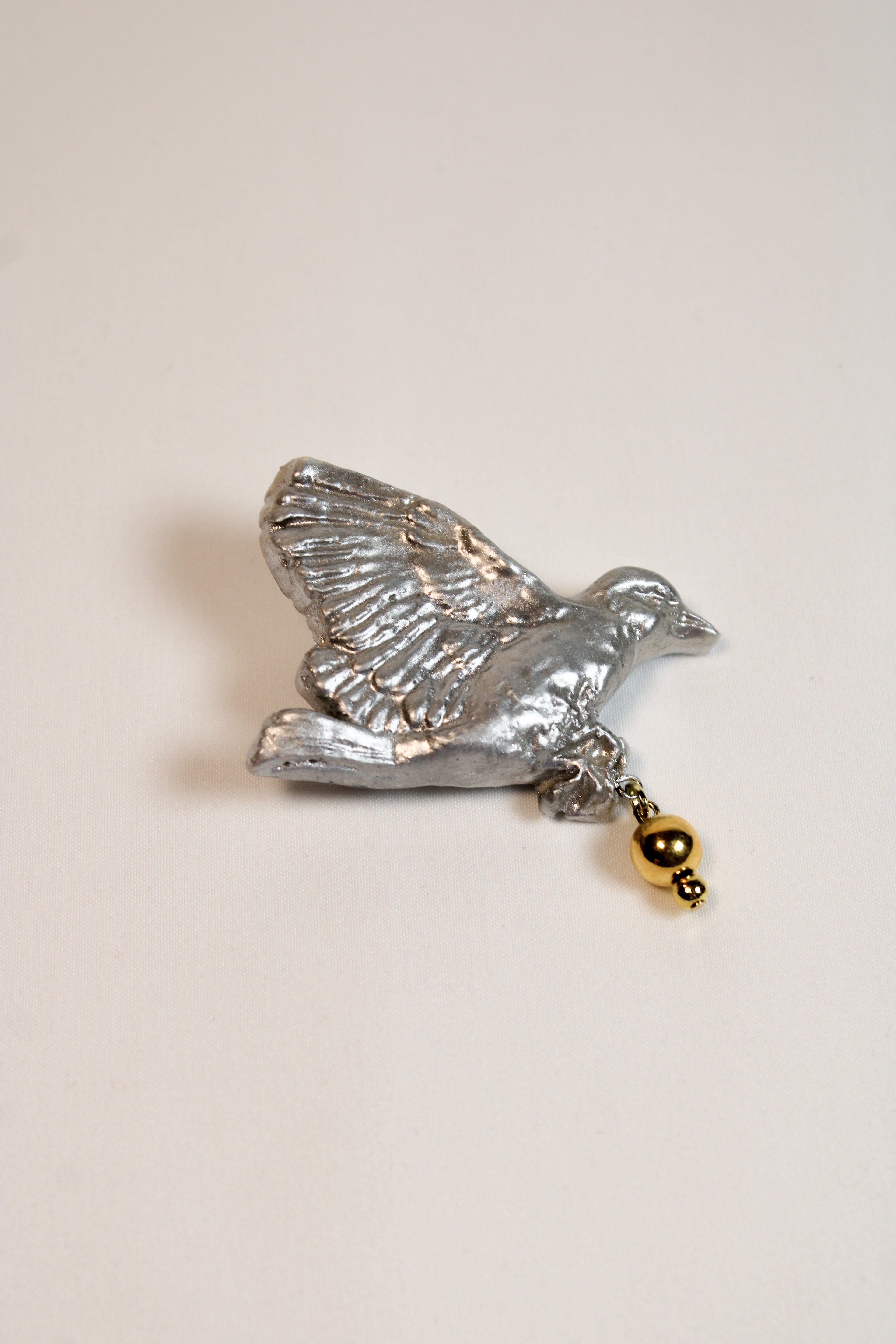 Chrome Dove Brooch - HAWWAA Studios