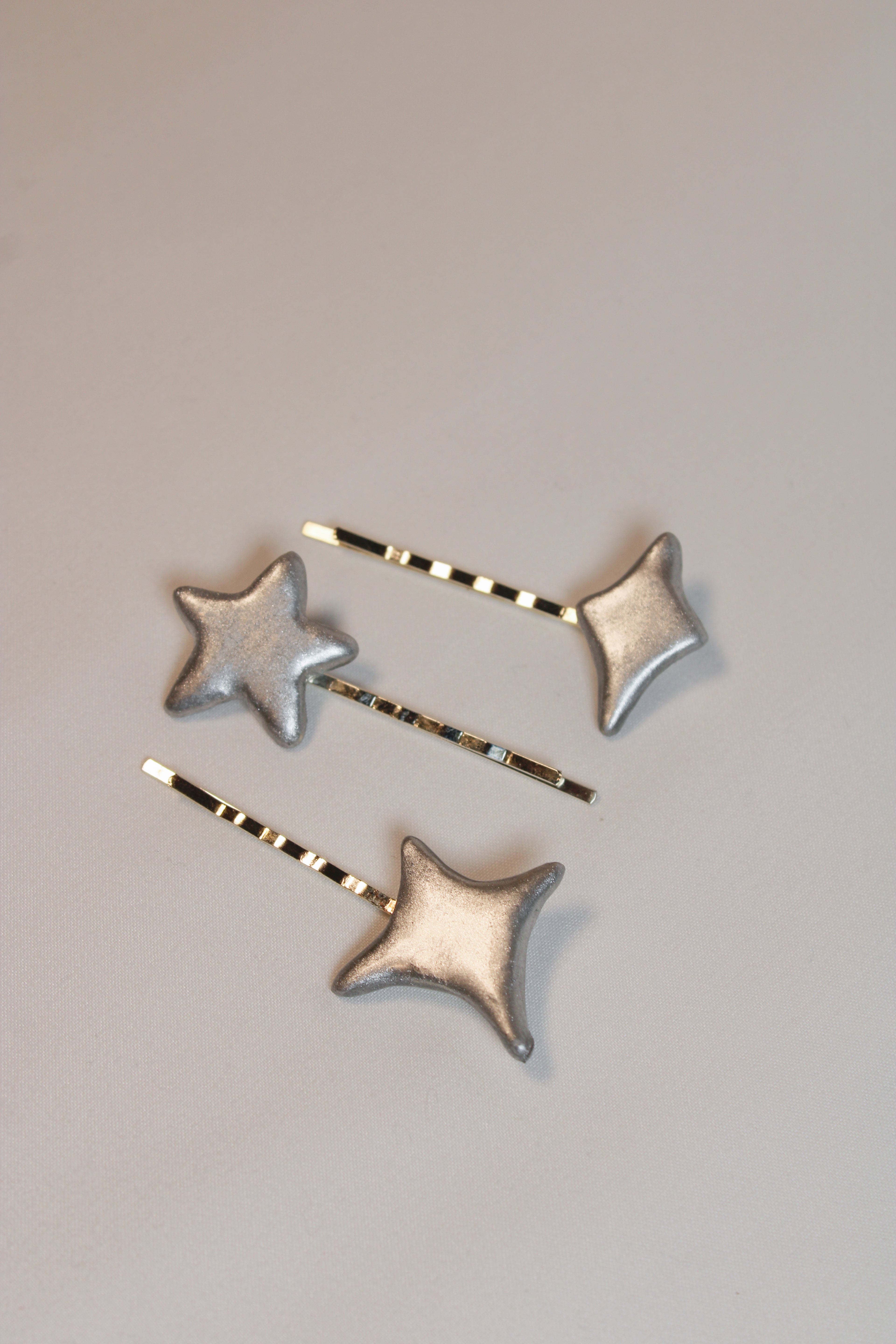 Shooting Star 3-Pack Chrome Bobby Pins - HAWWAA Studios