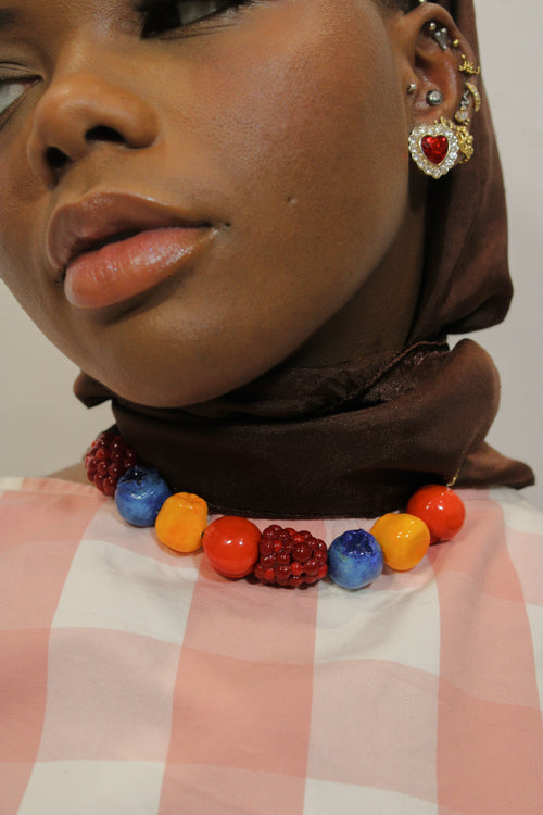 "Nature's Juice" Beaded Fruit Necklace - HAWWAA Studios