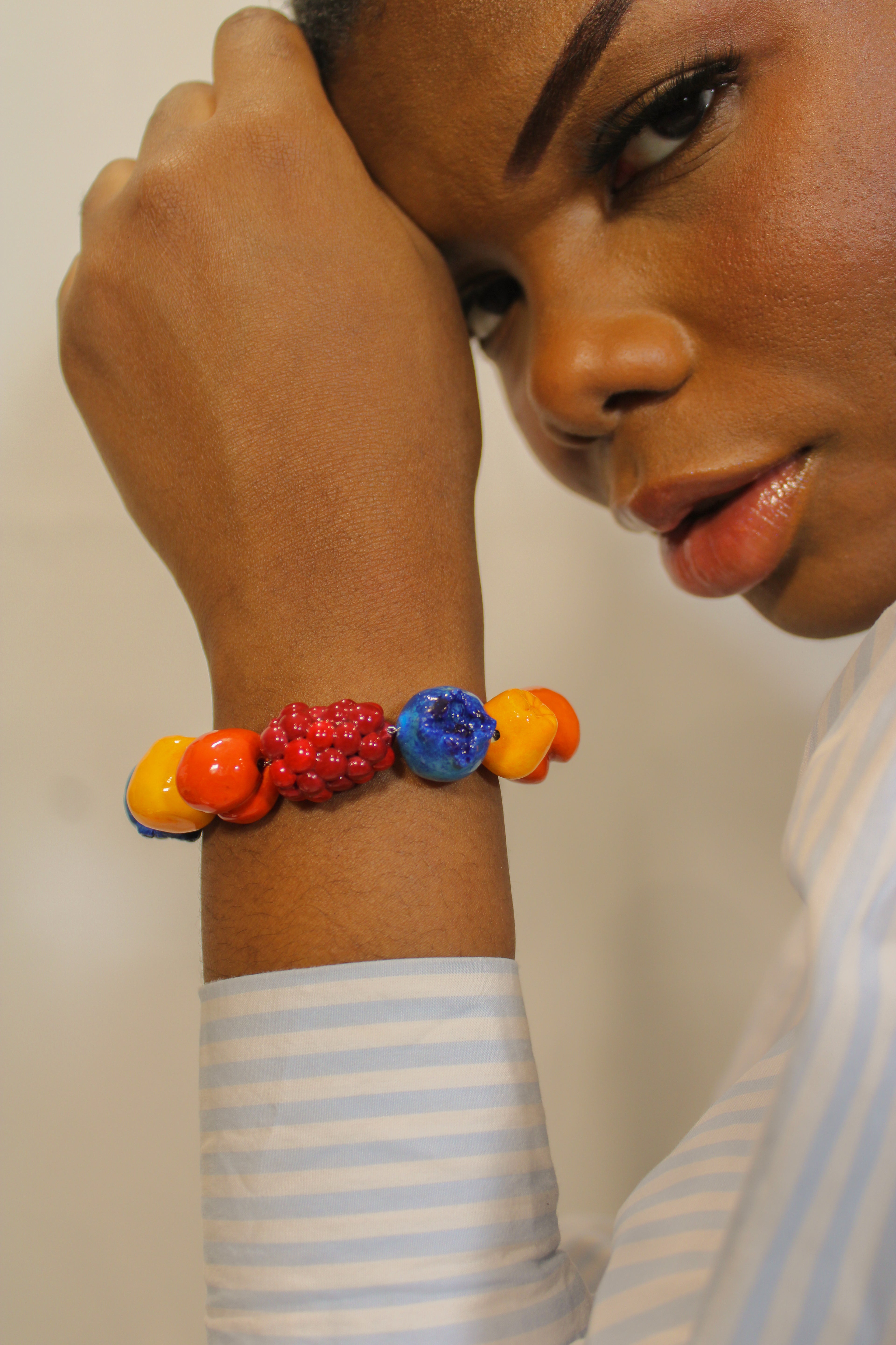 "Nature's Juice" Beaded Fruit Bracelet - HAWWAA Studios