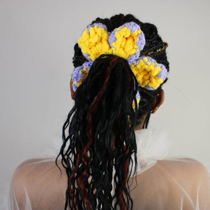 "Spring" Crochet Flower Scrunchie