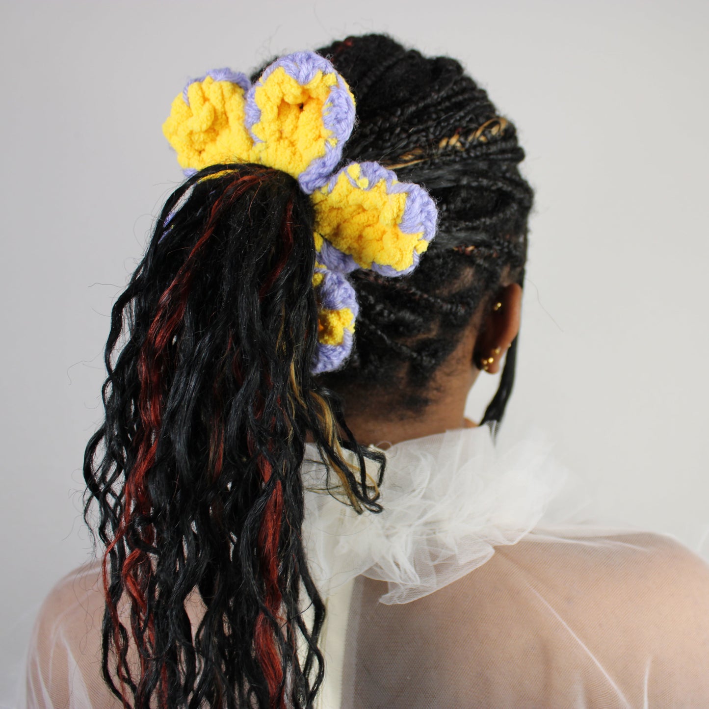 "Spring" Crochet Flower Scrunchie