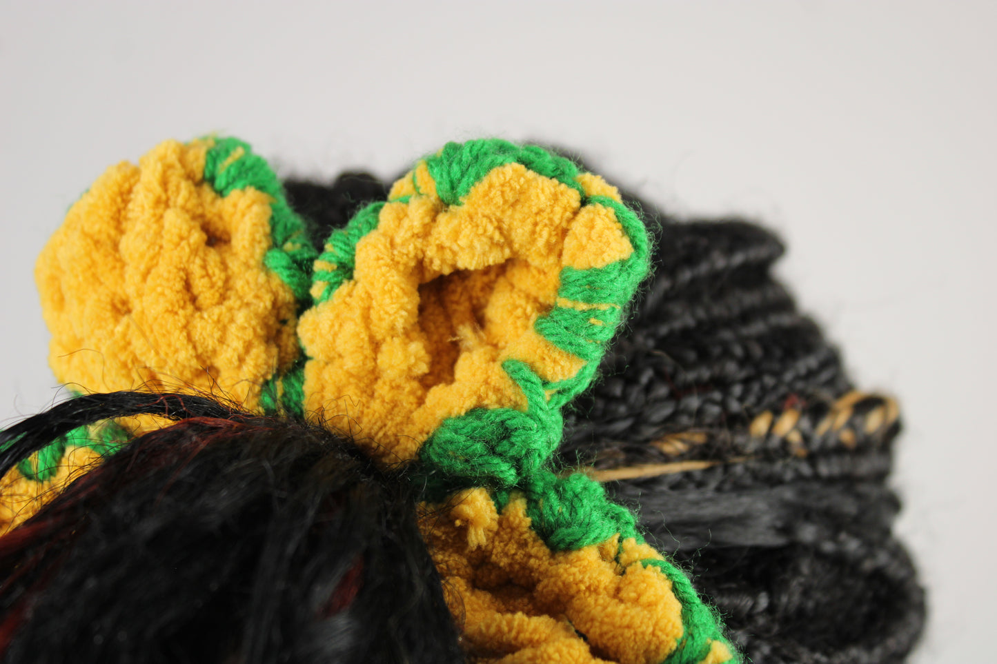 "Fall" Crochet Flower Scrunchie