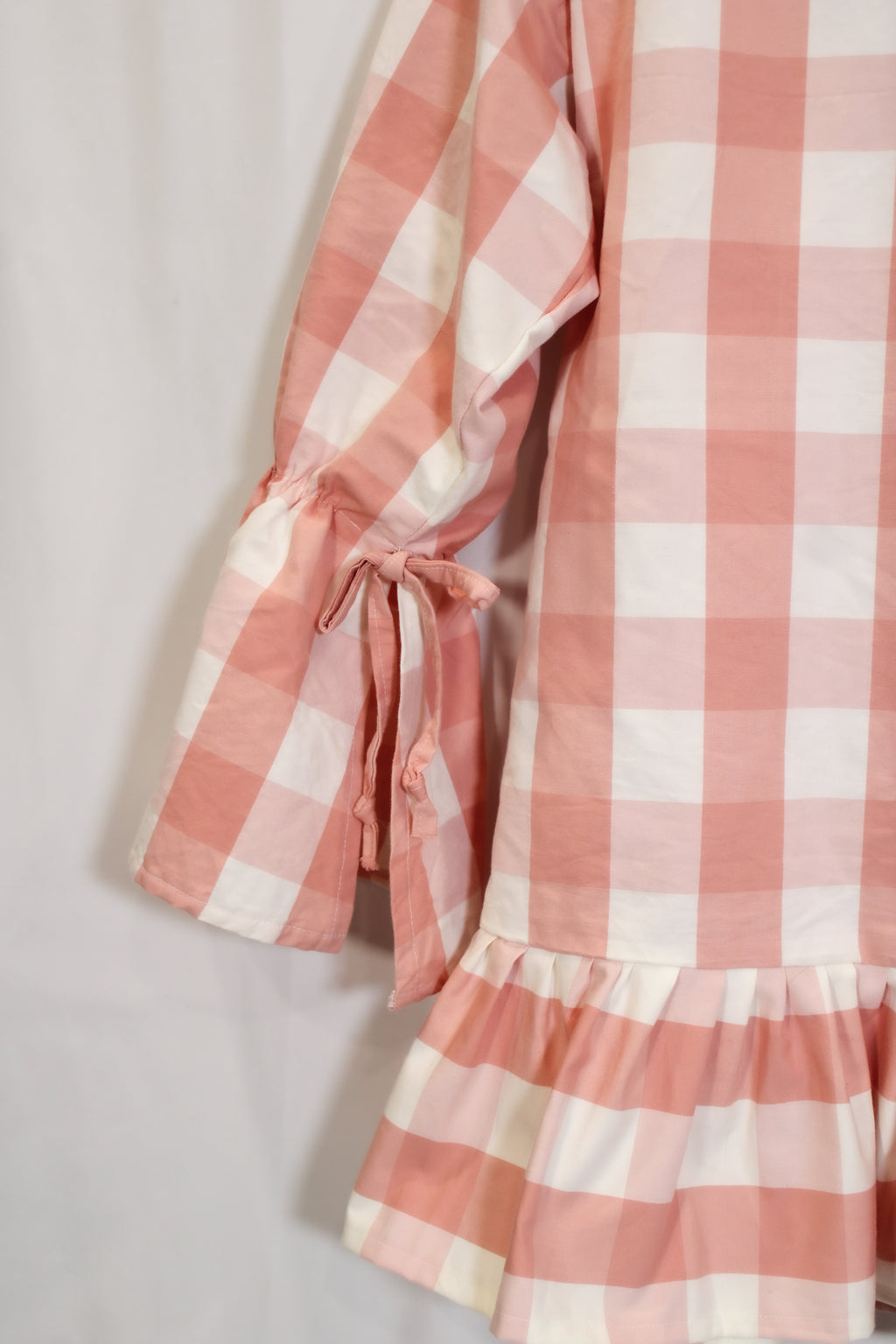 "Joyce" Pink Gingham X-Long Top - HAWWAA Studios