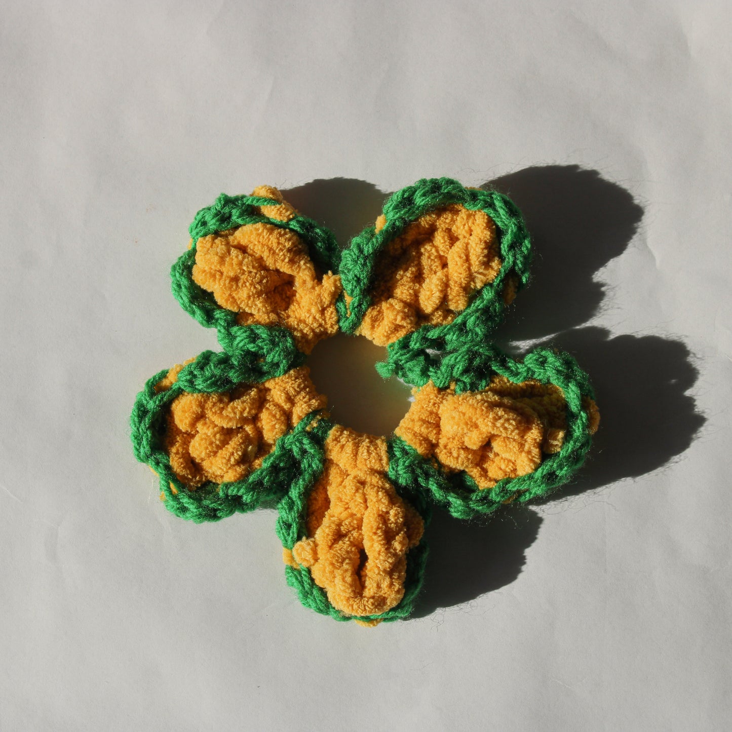 "Fall" Crochet Flower Scrunchie