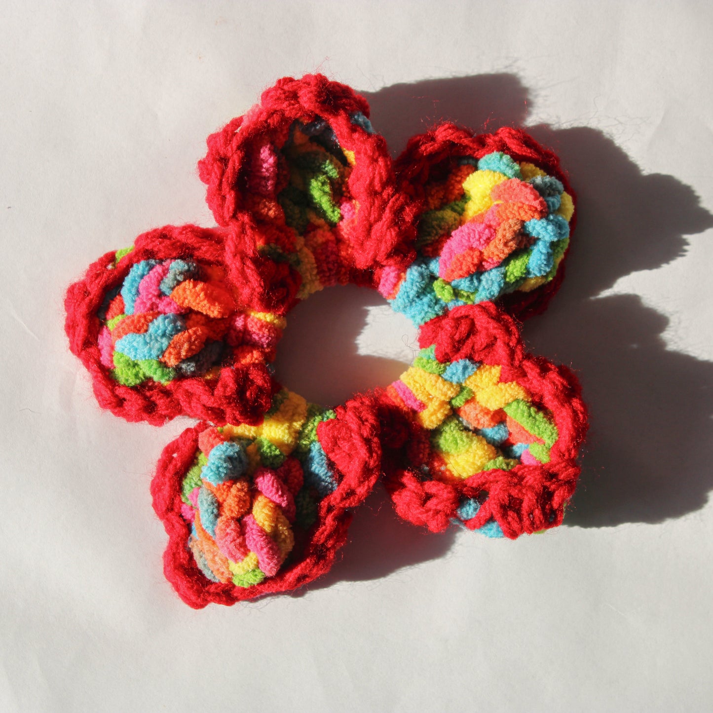 "Liquorice" Crochet Flower Scrunchie