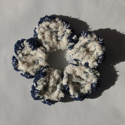 "Ivy League" Crochet Flower Scrunchie