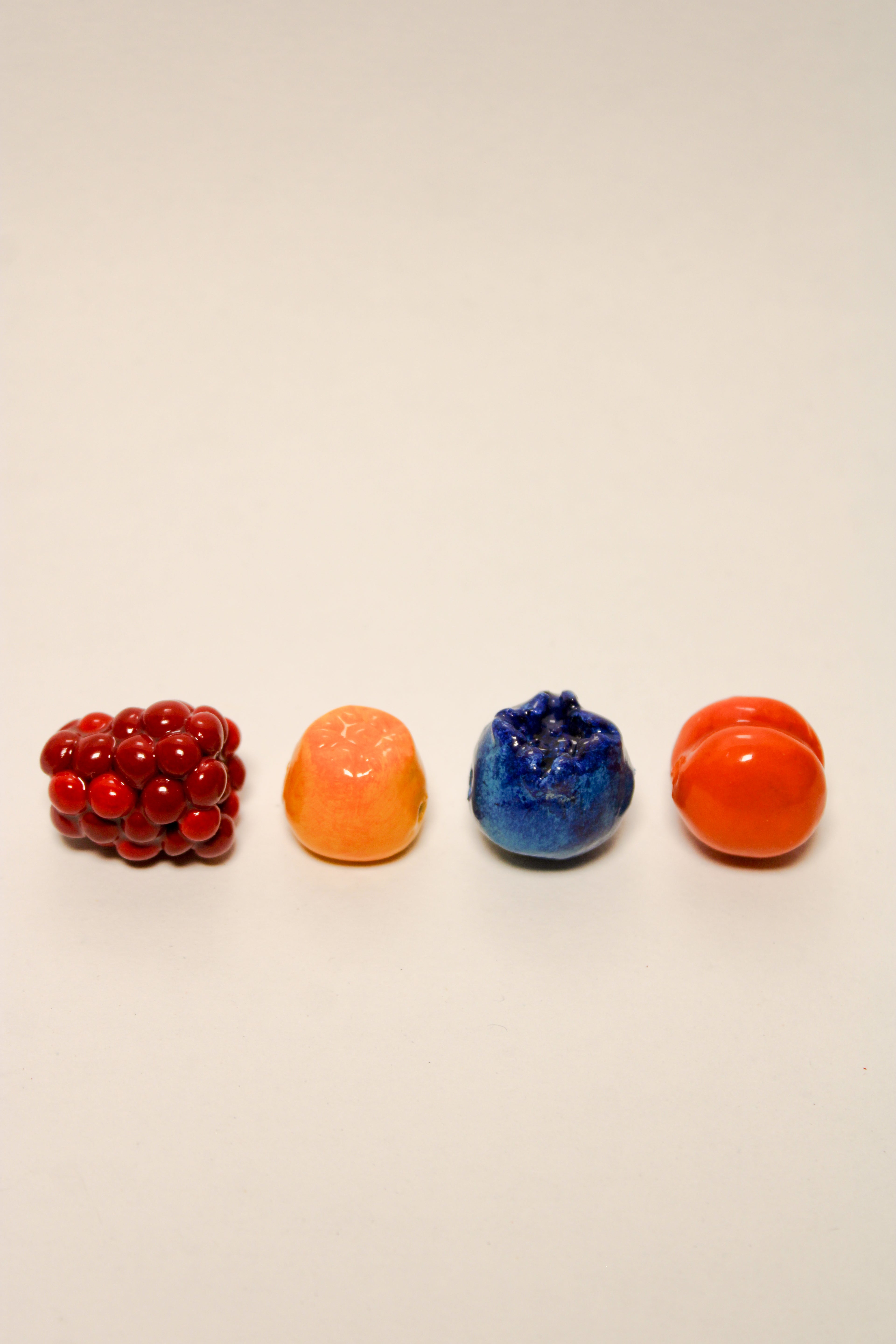Large 20 mm - 25 mm Handcrafted Individual Clay Fruit Beads - HAWWAA Studios