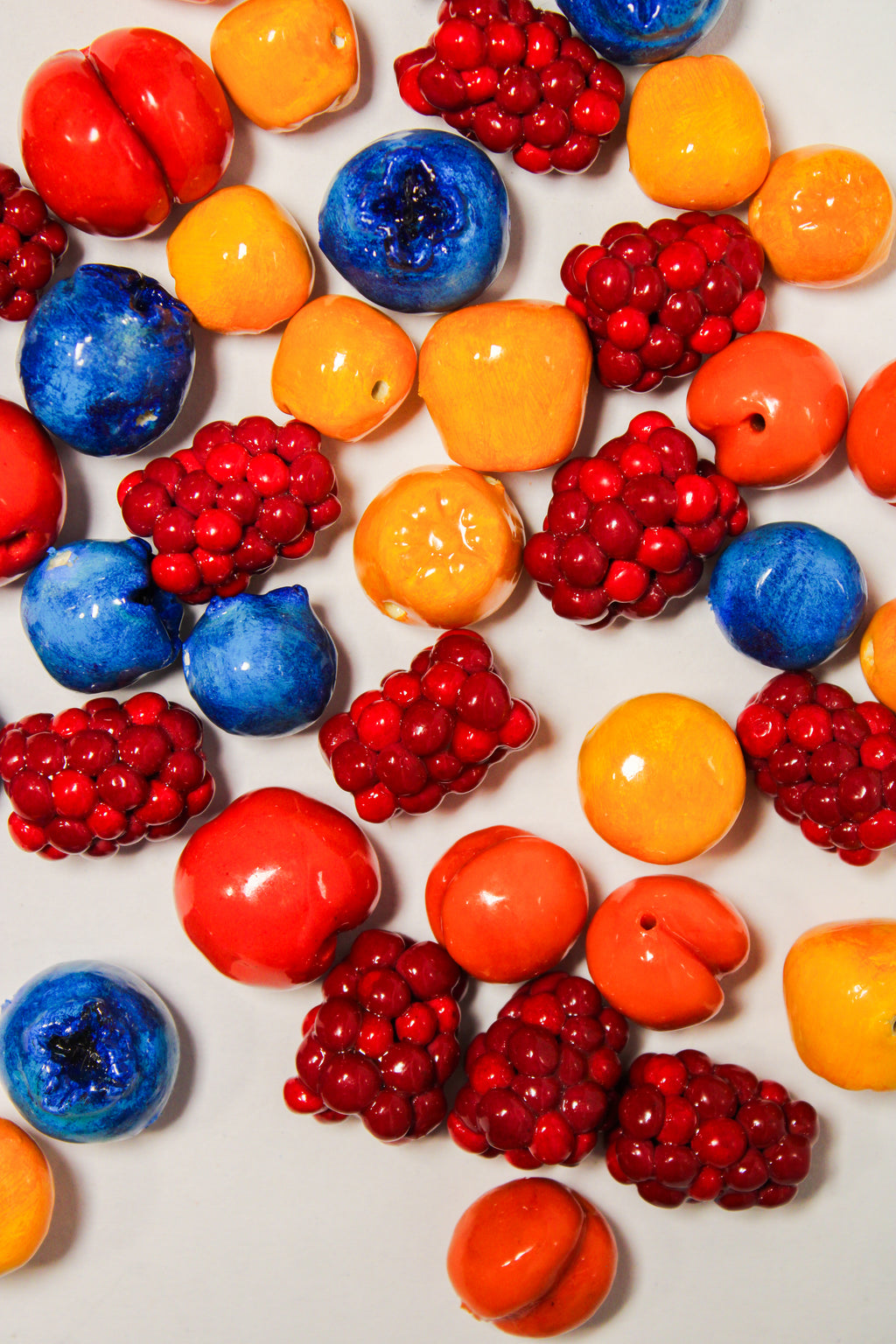 Small Handcrafted Individual Clay Fruit Beads - HAWWAA Studios