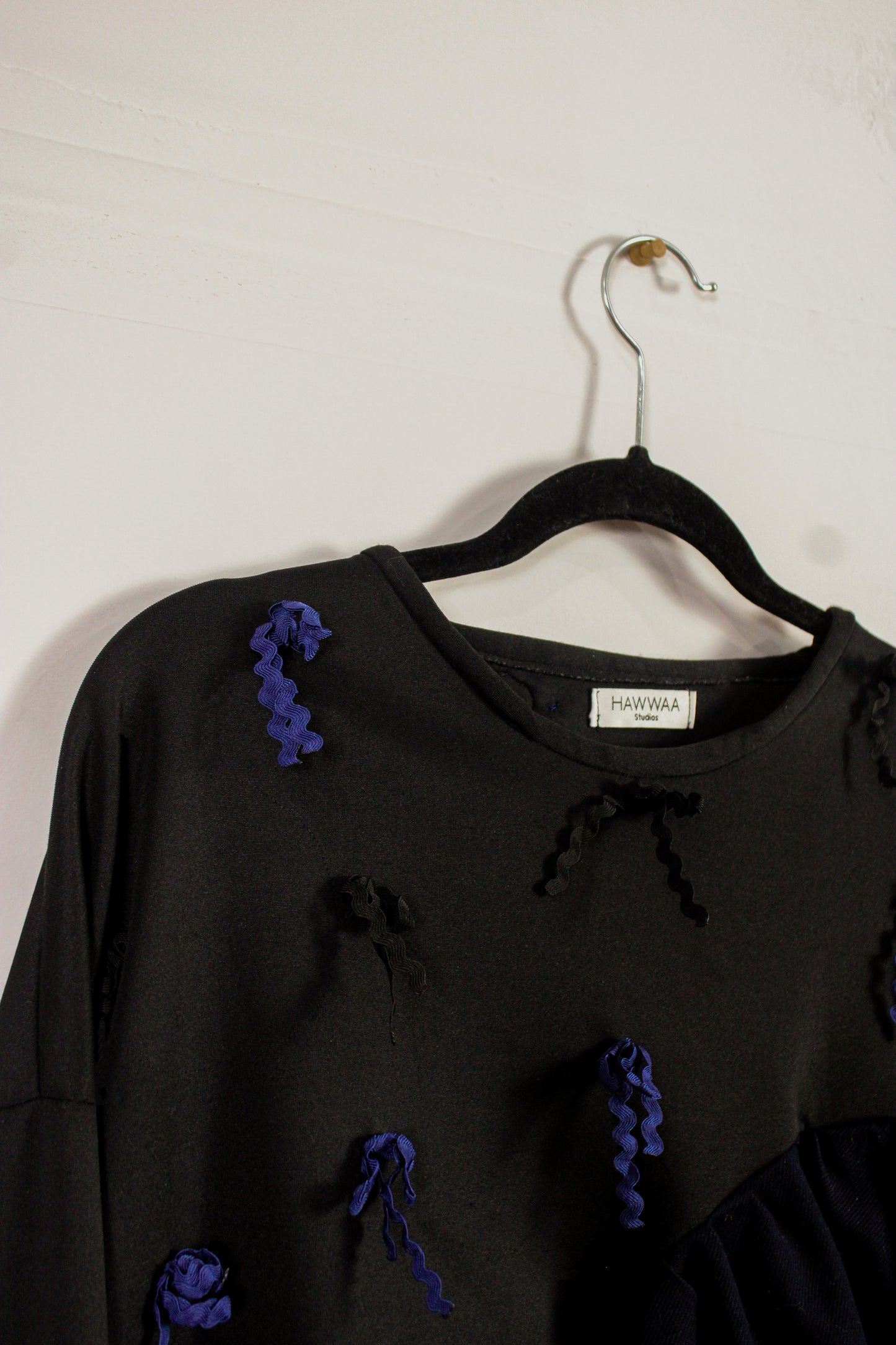 "Demi" Asymmetrical Ric-Rac Bow Top