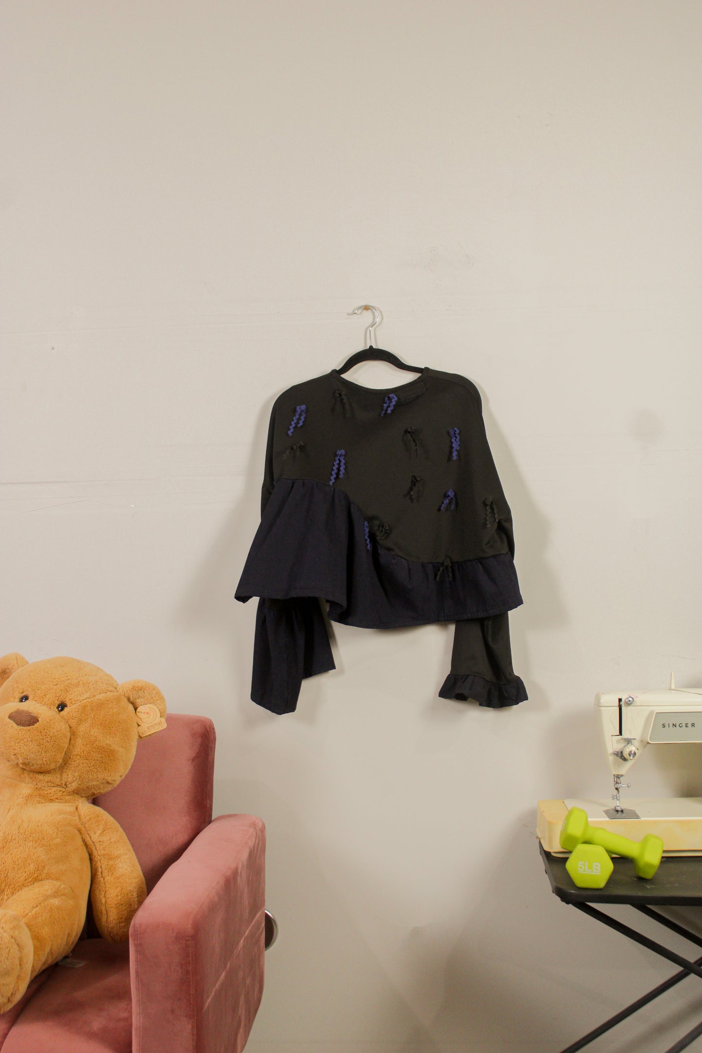 "Demi" Asymmetrical Ric-Rac Bow Top