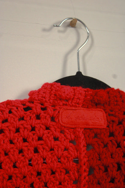 "To Do List" Color-blocked Crocheted Cropped Vest