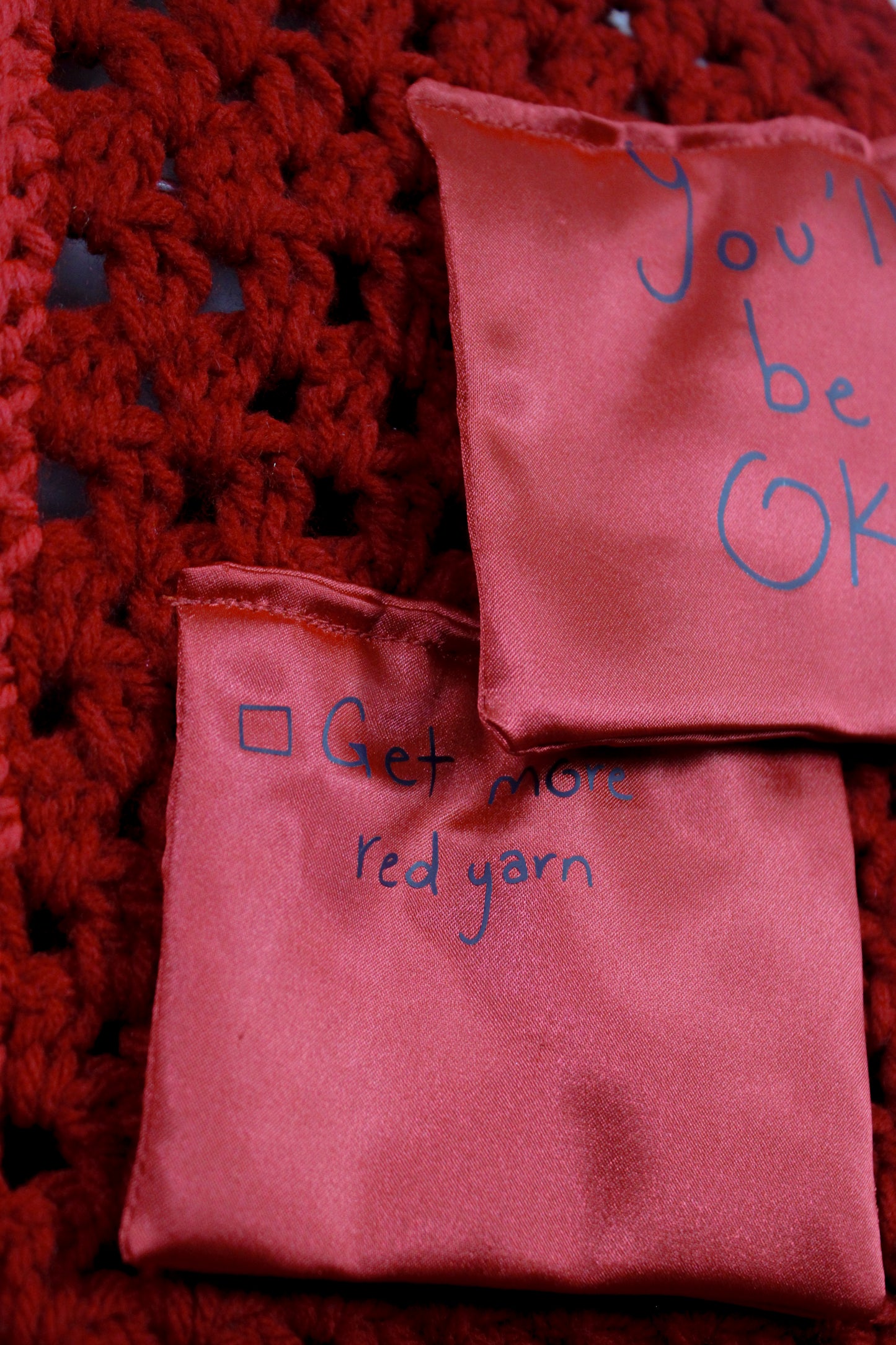 "To Do List" Color-blocked Crocheted Cropped Vest