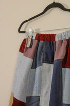 "Britany" Upcycled Patchwork Denim Skirt