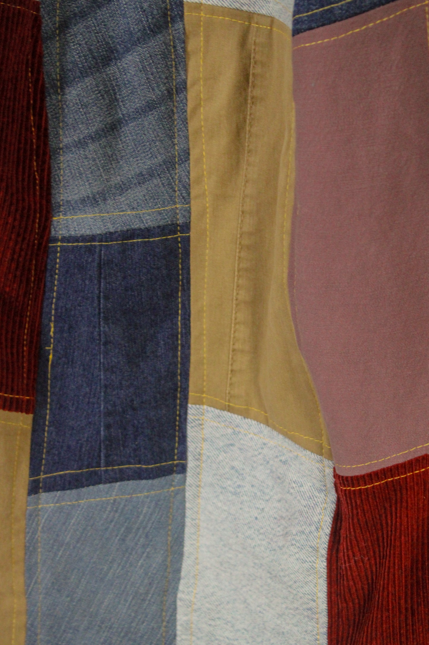 "Britany" Upcycled Patchwork Denim Skirt